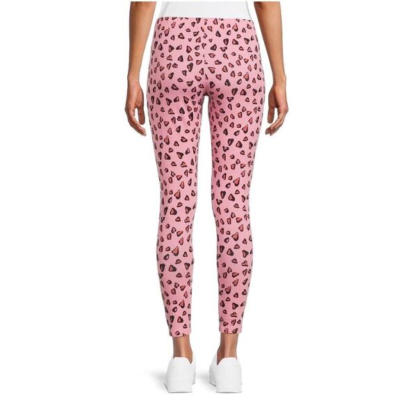 No Boundaries Juniors' Valentine ankle Pink Leggings animal Print Mid rise small - Picture 3 of 5